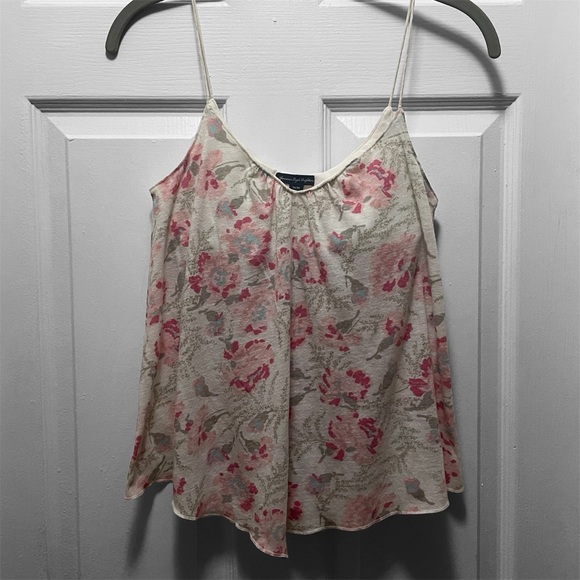 American Eagle Outfitters Pink and Cream Floral Camisole - Picture 1 of 10
